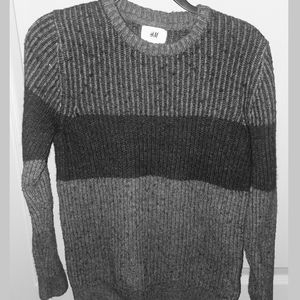 Grey/Black Faux Wool Sweater